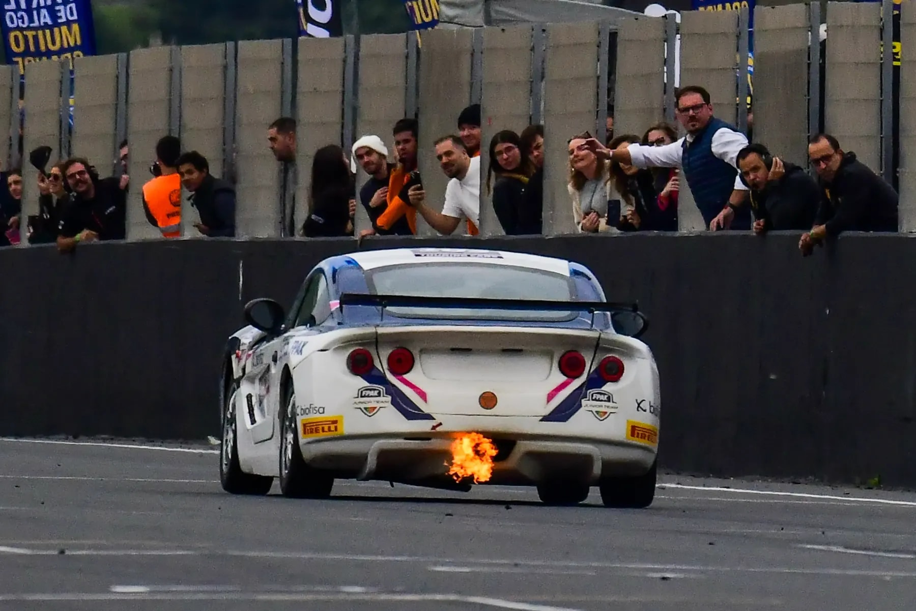 On-track race action